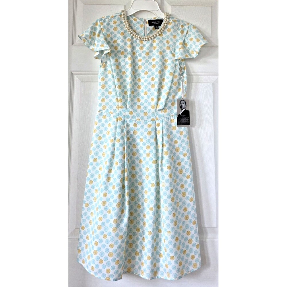 JASON WU for Target Ivory Circle Print Dress Short Sleeve Pearl Collar Sz. 2 NWT
